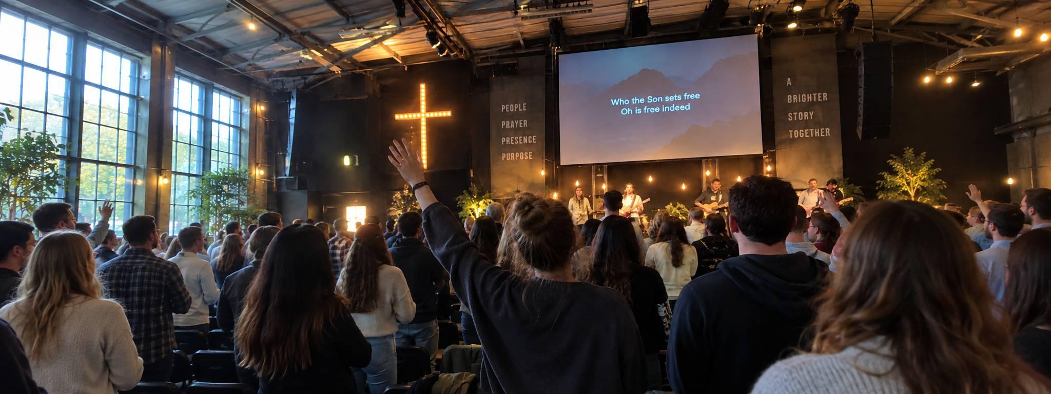 A church worship service on sunday morning